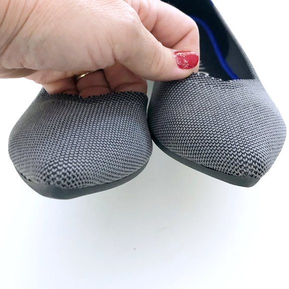 ROTHY Women's Grey Knit The Point Flats 8 - Picture 5 of 9